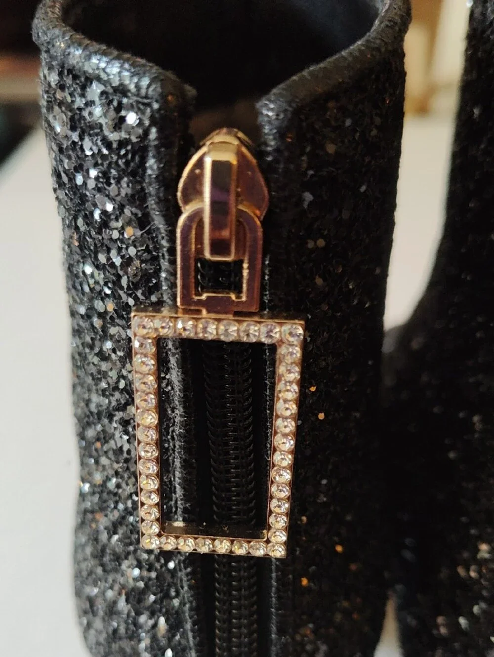 Women's Black Glitter Ankle Boots